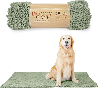 My Doggy Place Dog Mud Mat, 60" x 36" Sage – Thick Microfiber Entry Rug for Snow, Mud & Salt – Absorbent, Quick-Dry, Washer-Safe & Non-Slip, X-Large