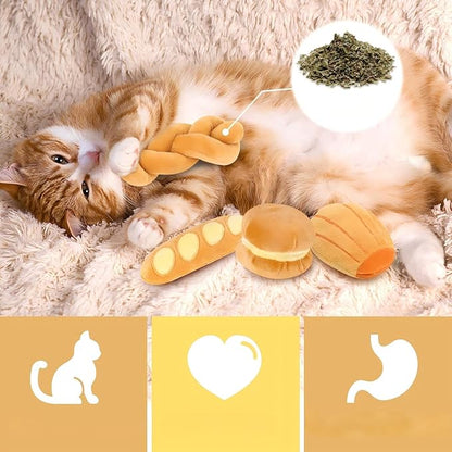 Distaratie Cat Catnip 6Pcs Cat Toys Catnip Chew Bite Resistant Chew Toys for Cats Boredom Relief Teeth Cleaning Interactive Cat Toys Catnip Filled Cat Lover Gift Birthday Treat, Set of 6