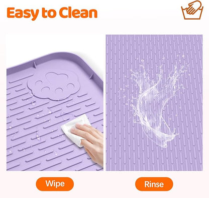 Pee Pads for Dogs, 40" x 28" Extra Large Reusable Silicone Mat, Washable Puppy Training Pads for Potty Training, Non-Slip, Leak-Proof, Indoor Floor Protection (Purple)