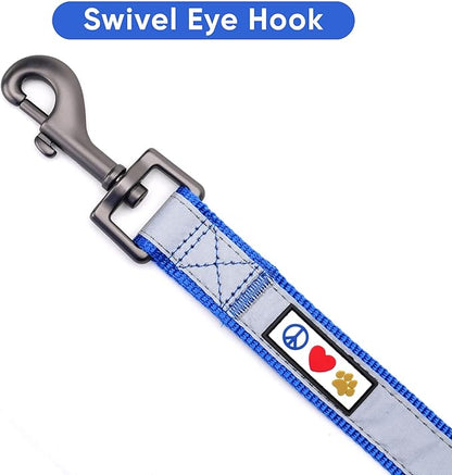 Pawtitas 6 FT Padded Dog Leash with Comfortable Neoprene Padding Handle - Blue Lead | Medium Reflective Dog Leash with Highly Reflective Band Perfect for Medium and Large Dogs and Puppies.