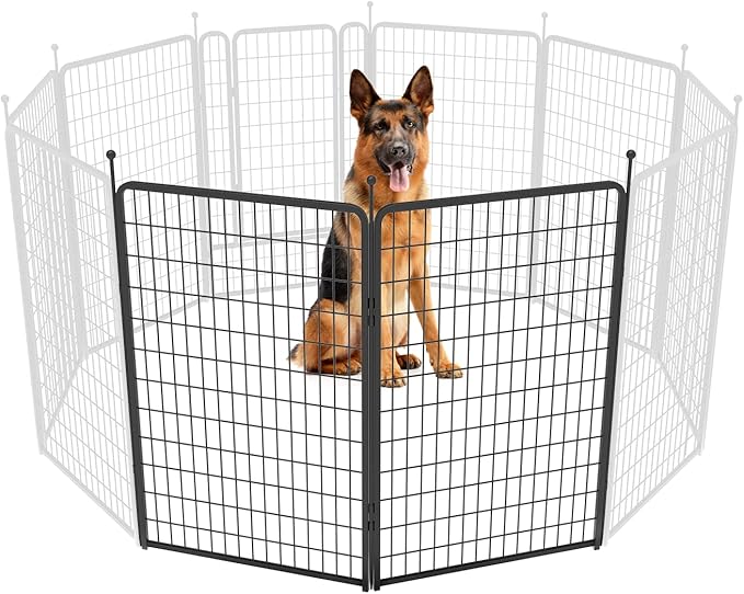 FXW Rollick Unleashed Dog Playpen for Indoor, Yard, RV Camping, 50 inch 2 Panels for Large Dogs, Black│Patented