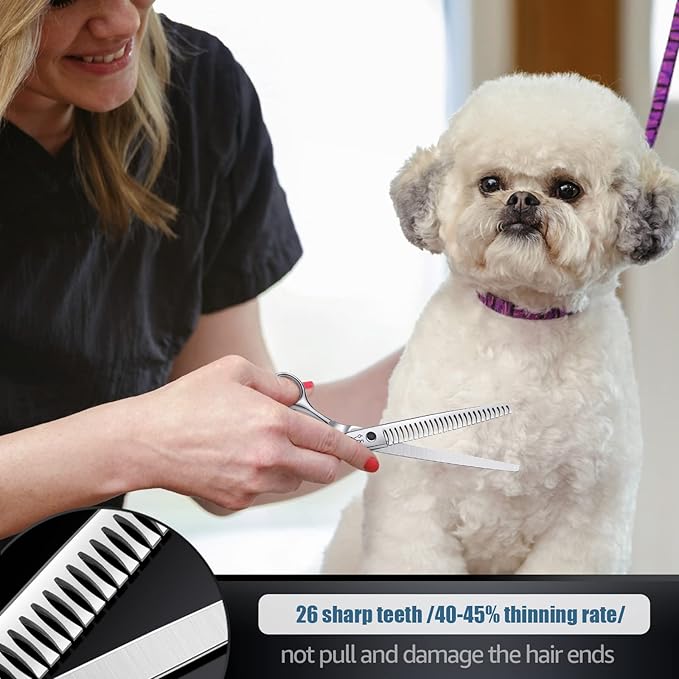 JASON 7.5" Professional Dog Grooming Chunker Scissors Japanese Stainless Steel Dog Chunker Shear for Pet Groomer Christmas Gift