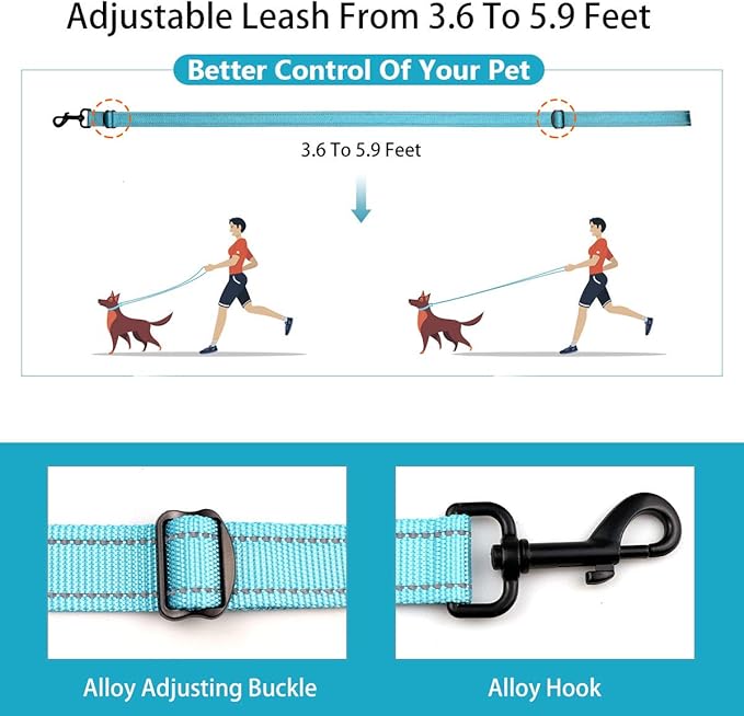 Reflective Dog Collar and Leash Set with Safety Locking Buckle Nylon Pet Collars Adjustable for Small Medium Large Dogs 3 Sizes(M)