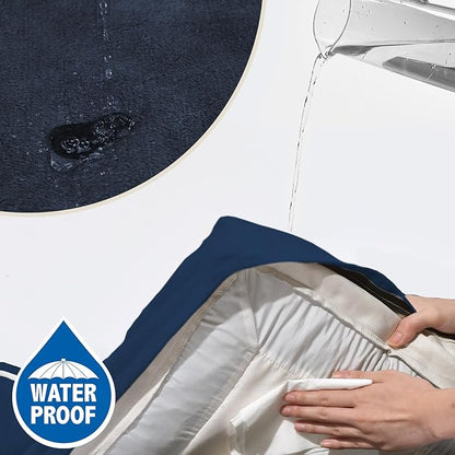 Comfort Expression Orthopedic Dog Bed for Extra Large Dogs 42x30 Inch, Waterproof Egg Crate Foam XL Pet Bed with Removable Bolsters, Dog Couch with Washable Cover & Non-Slip Bottom, Navy Blue