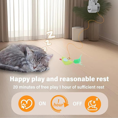 CATPICK Interactive Cat Toys for Indoor Cats Automatic Electric Flying Bird Feather Mouse Toy - Best Kitten & Adult Cat Enrichment Mouse cat Toy Hanging Electric Kitty Toys for Bored Cats
