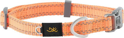 Browning Classic Preformance Webbing Pet Collar, Fully Adjustable, Available in Solid Colors and Camo Patterns, Safety Orange, Medium