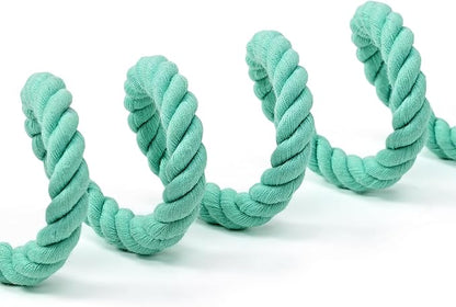 Mile High Life Dog Leash, Braided Cotton Rope Leashes with Leather Tailor Tip with Leather Tip - Heavy Duty Metal Clasp, 5FT, 1/2" Thick - Wedding, Walking Leash for Medium Large Dogs(Green)