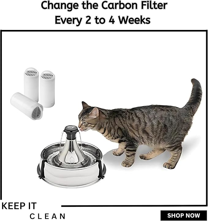 NISPIRA Charcoal Water Filter Replacements for Drinkwell 360 Pet Dog Cat Water Fountain, 12 Packs