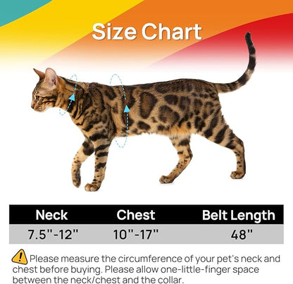 Cat Harness and Leash Set - Escape Proof Adjustable Cat Harness, Comfortable Soft Lightweight, Use Safe & Easy, Walking Travel Kitten Harness for Small Medium Large Cats (Yellow & Green)