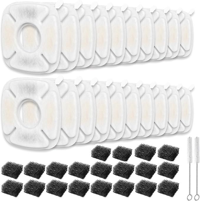 40 Pcs Cat Fountain Replacement Filter, Compatible with Veken 95oz/2.8L Automatic Pet Fountains