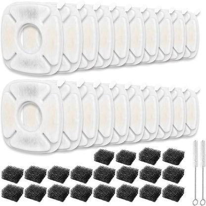 40 Pcs Cat Fountain Replacement Filter, Compatible with Veken 95oz/2.8L Automatic Pet Fountains