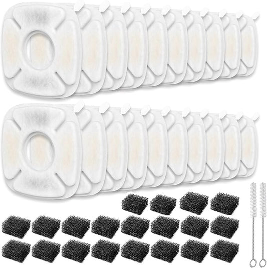 40 Pcs Cat Fountain Replacement Filter, Compatible with Veken 95oz/2.8L Automatic Pet Fountains