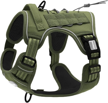 AUROTH Tactical Dog Harness for Large Dogs No Pull Adjustable Pet Harness Reflective K9 Working Training Easy Control Pet Vest Military Service Dog Harnesses