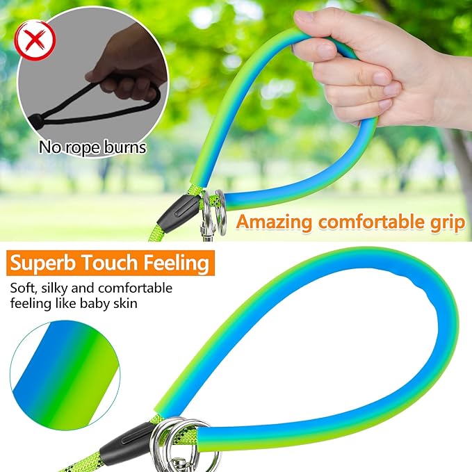 NTR 15FT Training Leash for Dogs, Nylon Rope Dog Leash with 2 Swivel Hooks and Comfortable Padded Handle, Cat Puppy Leash Lead for Small Medium Large Dogs Training, Playing, Camping, or Backyard