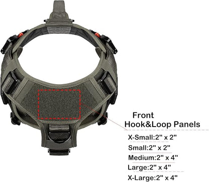 ICEFANG GN3 Tactical Dog Harness with 6X Buckle,Dog Molle Vest with Handle,3/4 Body Coverage,Hook and Loop Panel for ID Patch,No Pulling Front Clip (XL (32"-39" Girth), Ranger Green)