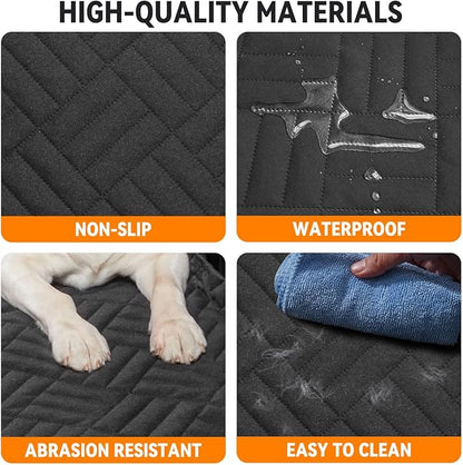 YJGF Dog Back Seat Extender for Truck,Truck Seat Cover Back Seat,Dog Hammock for Truck,Pet Seat Covers for Dogs,Hard Bottom Seat Extender for Dogs(Black,for Full Size Truck)