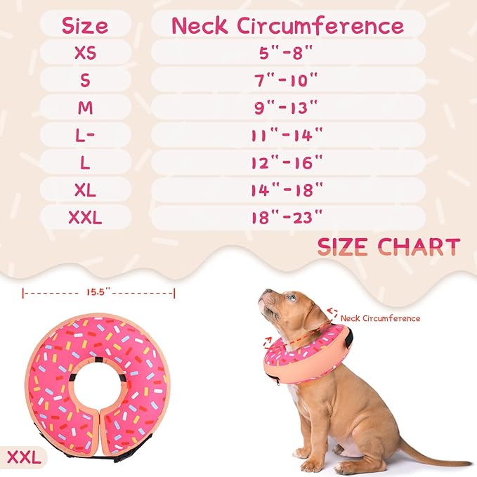 Supet Inflatable Dog Cone Collar Alternative After Surgery, Dog Neck Donut Collar Recovery E Collar for Neuter, Soft Pet Cone for Small Medium Large Dogs