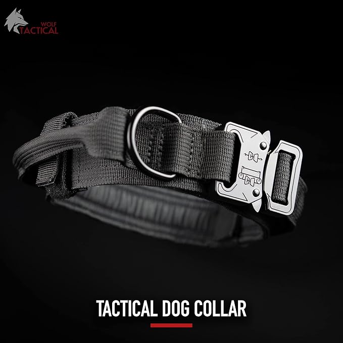 WOLF TACTICAL Dog Collar for Large Dogs Military Heavy Duty Dog Collars for Large Dogs Pitbull Collar German Shepherd Collar