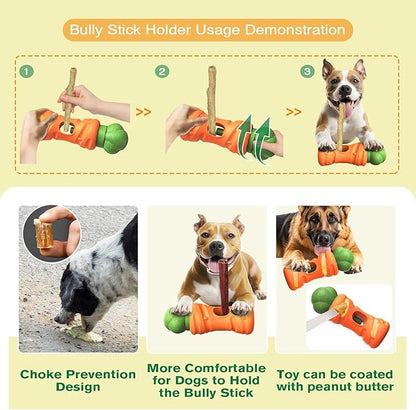 Bully Stick Holder for Dogs - Secure Chew Toy Prevents Choking & Swallowing Ends | Durable, Dishwasher Safe Dog Treat Keeper | Easy Grip Design for Safe Play