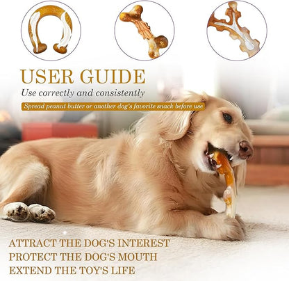 Frienhund Heavy Duty Chew Toys 3 Pack for Aggressive Chewers - Dog Toys for Large Dogs, Teeth Cleaning & Boredom Relief, Long-Lasting Mental Stimulation Puppy Chews