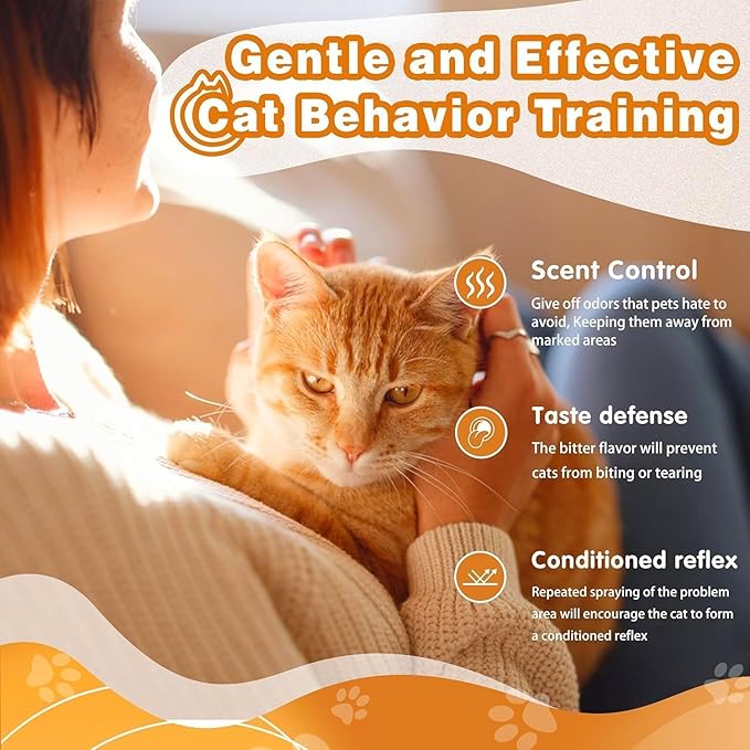 PurrBark Natural Cat Deterrent Spray - Stop Scratching Protect Furniture Sofa Rugs Curtains | Safe Training Aid for Cats & Kittens | Indoor & Outdoor Spray | Non-Toxic Anti-Scratch Formula (2x100mL)