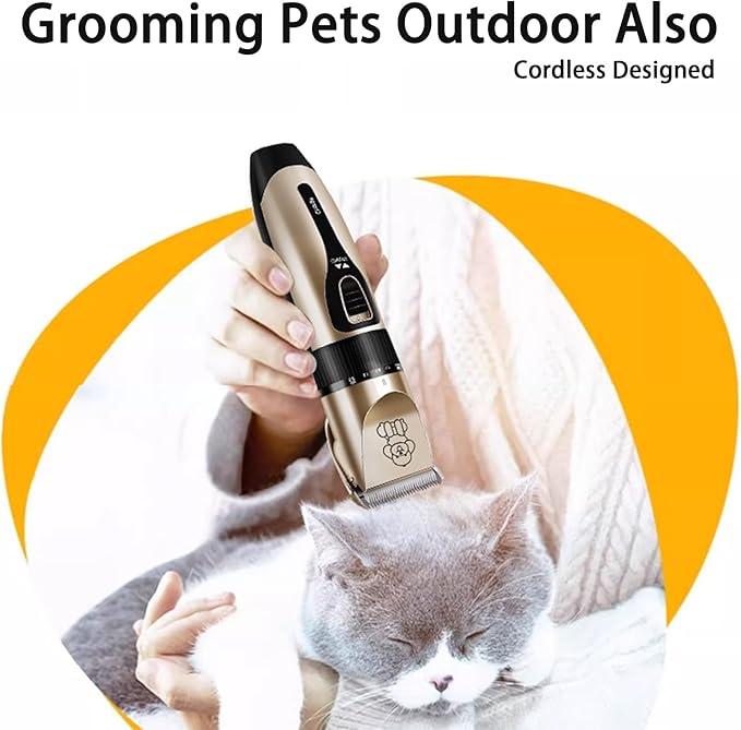 Biaccrss Dog Clipper Low Noise, Rechargeable Cordless Dog Hair Trimmer, Electric Pet Shaver, Paw Trimmer for Dogs Cats