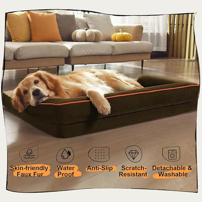 Small Dog Bed Orthopedic Washable Cat Bed Memory Foam Small Couch Sofa Indoor Comfy Pet Beds with Waterproof Removable Cover & Non-Slip Bottom