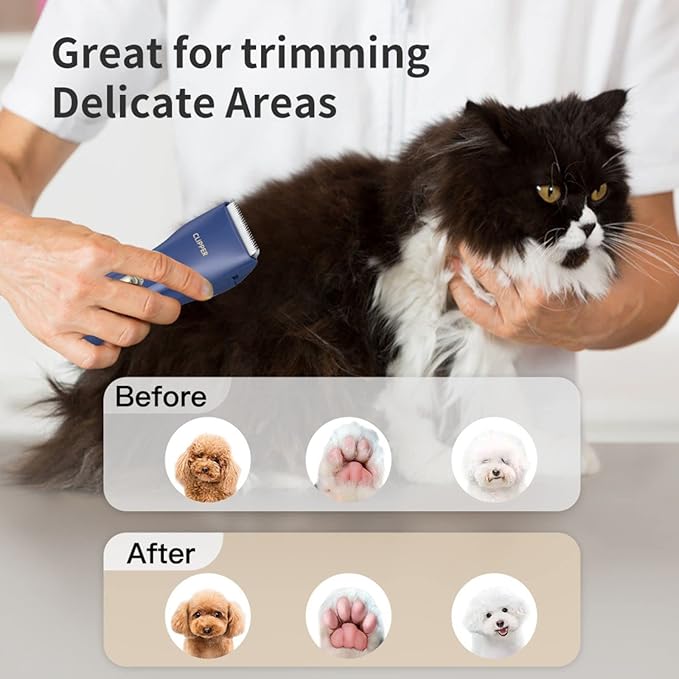 Tileon Dog Clippers,Quiet Washable USB Rechargeable Cordless Dog Grooming Kit,Electric Pets Hair Trimmers Shaver Shears for Dogs and Cats