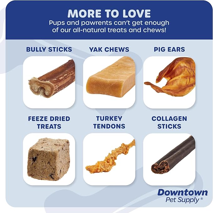 Downtown Pet Supply Jumbo Bully Sticks for Dogs - Natural Beef Chews, Low-Odor & Rawhide-Free, Long Lasting Dog Treats for Aggressive Chewers - Healthy, Safe & Delicious Chews Dogs Love (12" 40 Pack)