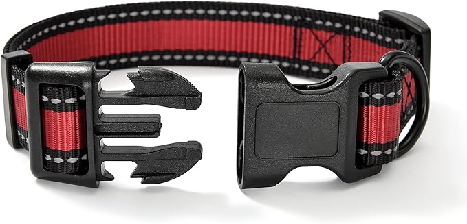 Mile High Life Dog Collar | Nylon Reflective Dog Collars | Light Weight Puppy Collars | Red Dog Collars for Small Dogs (Red, X-Small)