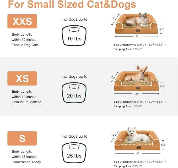 Medium Large Dog Bed Orthopedic Washable: Beds Bolster Medium Large Sized Dog Bed Egg Crate Foam Couch Sofa Waterproof with Removable Cover - Orange