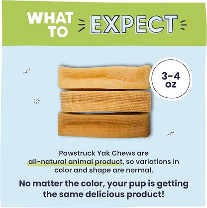 Pawstruck Himalayan Yak Dog Chew (3–4 oz Pieces) – Natural Yak and Cow Milk Cheese, Long-Lasting Jumbo Treat, Thick Chew Stick – 3 Pack – Packaging May Vary