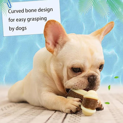 Dog Bone Chew+Latex Toys for Aggressive Chewers, 2 Pack Real Beef Flavor+1Pack Squeaky Funny Interactive Toys , Indestructible Teething Toys for Medium/Large/Small Breed, Toy With Durable Nylon