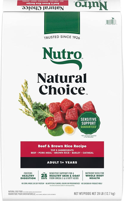 Nutro Natural Choice Adult Dry Dog Food, Beef & Brown Rice Recipe, 28 lb. Bag