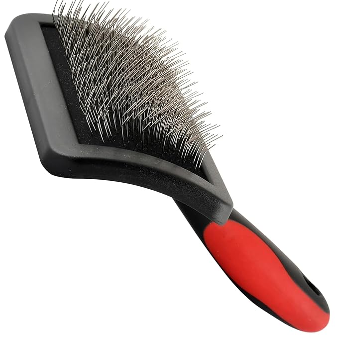 Jeffers Soft Pin Universal Slicker Brush for Dogs & Cats, Grooming Brush for Sensitive Skin, Remove Mats, Loose Fur, & Dead Hair, Tangle Detangler, Safe Grooming Tool - Small 3" x 2"M