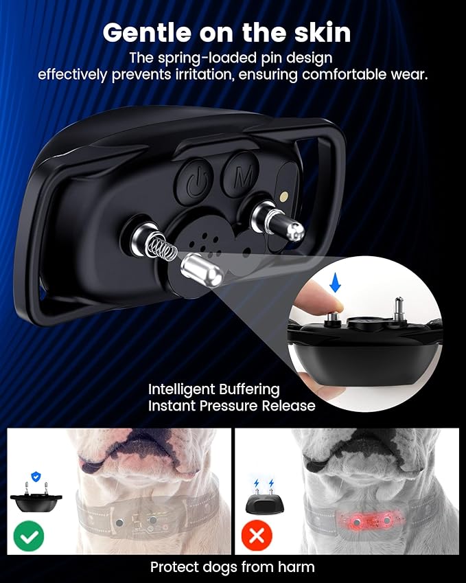 Anti Bark Collar for Dogs 8-150 lbs for Large, Medium and Small Dog, Rechargeable Static Shock Anti Bark Collar for Dogs 8-150 lbs with Remote, 5 Sensitivities, Beep Vibration Modes, IP67 Waterproof
