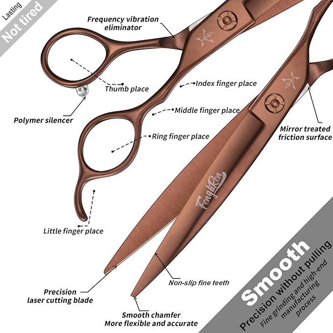 High-end Professional Dog Grooming Scissors Pet Grooming Shears 7 Inches Extremely Very Sharp Made Of Stainless Steel Alloy By Hand For Dog Cat Groomer