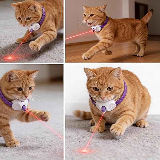 Walfront Automatic Cat Toy - Interactive Red Dot Chaser for Indoor Cats, USB Rechargeable, Adjustable 9.1–13.4in, 2 Modes, 41° Angle, Fun for Energetic Cats