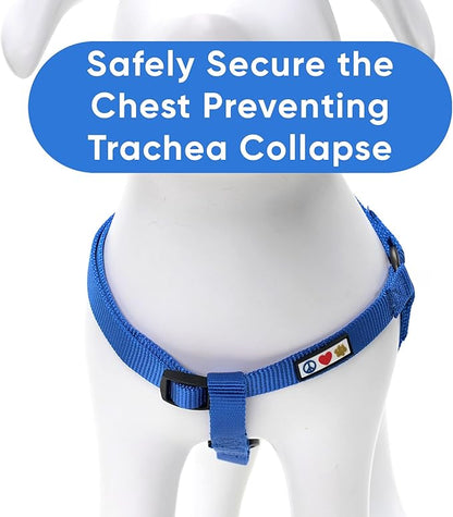 Pawtitas Solid Step-in Dog Harness – Adjustable No-Pull Vest for Puppies to Seniors, Safe & Comfortable M Blue