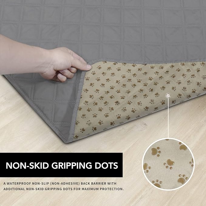 Easy-Going 100% Waterproof Dog Bed Cover, Non-Slip Pet Blanket for Furniture, Washable Couch Cover, Repleasement Sofa Cover (30X70 in, Grey)