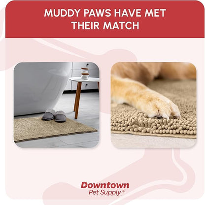 My Doggy Place Dog Mud Mat, 36" x 26" Oatmeal – Thick Microfiber Entry Rug for Snow, Mud & Salt – Absorbent, Quick-Dry, Washer-Safe & Non-Slip, Large