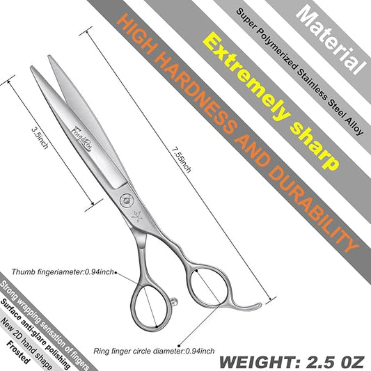 High-end Professional Dog Grooming Scissors Pet Grooming Shears 7 Inches Extremely Very Sharp Made Of Stainless Steel Alloy By Hand For Dog Cat Groomer
