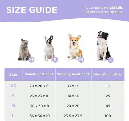 LE SURE Donut Medium Dog Bed - Round Cat Beds for Indoor Cats Calming Bed Present for Pets, Cute Modern Beds with Jacquard Shaggy Plush & Anti Slip Bottom, 30 Inch, Purple