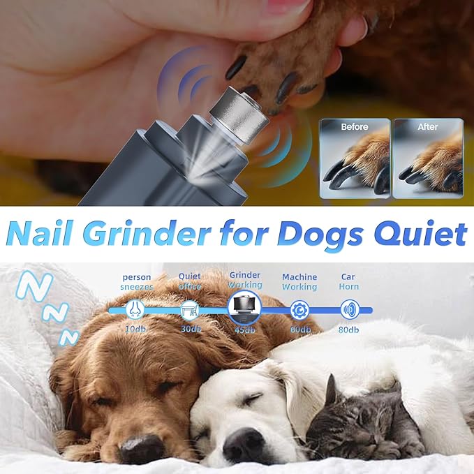 CATPICK 2-in-1 Cat Nail Clippers & Dog Nail Clippers Trimmers for Large Medium Small Dogs Cats Claw Trimmer Quick Sensor and Safety Guard USB Rechargeable with 2 LED Lights Dogs Nail Trimmer