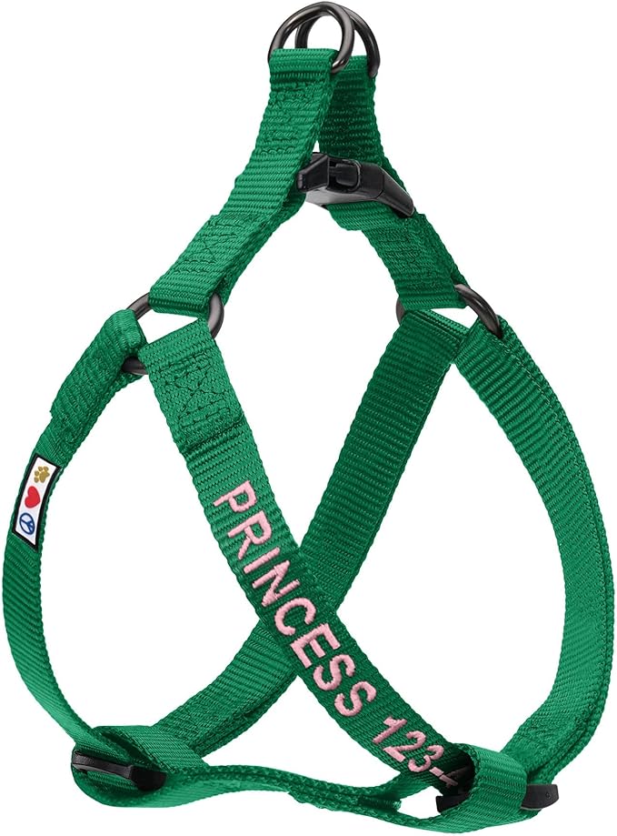 Pawtitas Personalized Dog & Puppy Harness Small Lush Green Custom ID Tag Adjustable No Pull Vest