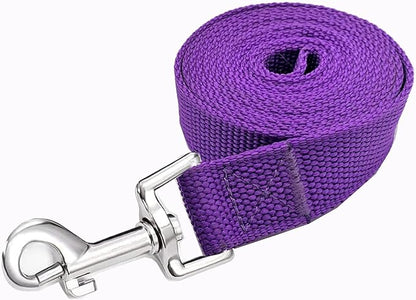 Strong Nylon Dog Leash, 4FT/ 5 FT/ 6FT Dog Leashes for Medium Large Dogs (6FT, Purple)