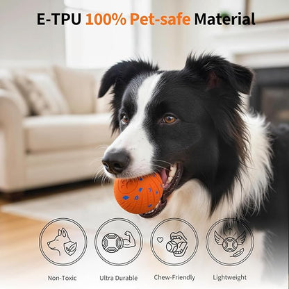 Dog Toys for Medium Large Dogs to Keep Them Busy, Smart Interactive Dog Balls with Automatic Moving Bouncing Vibrating for Enrichment, Mental Stimulation, Anti Boredom, Orange
