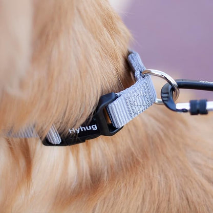 Hyhug Dog Collar for Large Dogs, Heavy Duty | Quick Release Nylon Buckle Collar, Adjustable & Durable Pet Supplies for Boy & Girl Dogs (Large, Sleet Gray)
