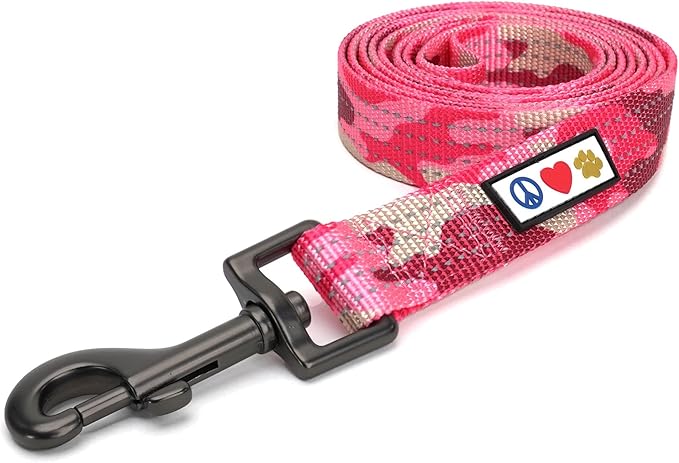 Pawtitas Camo Pink Dog Leash 6 ft M/L Reflective Durable Lightweight Dog Lead for Medium or Large Dogs and Puppies