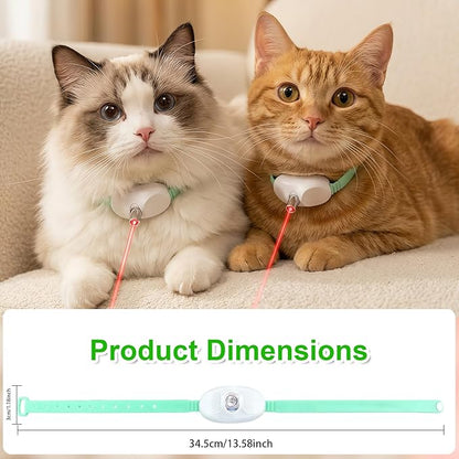 Walfront Automatic Interactive Cat Toy for Indoor Cats, USB Rechargeable Adjustable Height 9.1–13.4in with 2 Modes & 41° Angle, Hands-Free Chase Play for Kittens & Adult Cats, Fun Exercise-Green